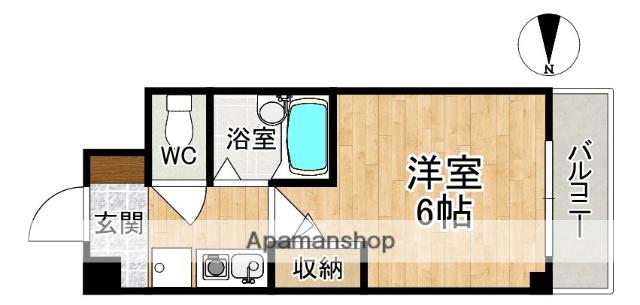 リヴェール梅尾(1K/1階)の間取り写真