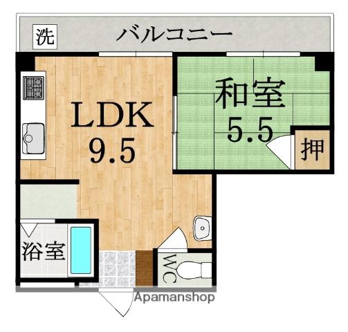 サニーコート菜畑(1LDK/2階)の間取り写真