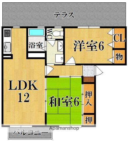サンヒルズSKM(2LDK/1階)の間取り写真