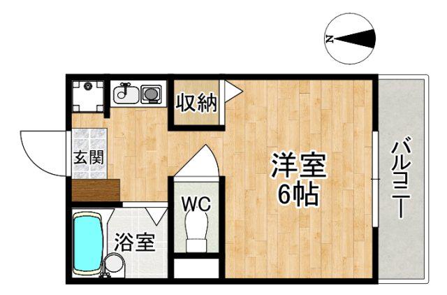 メゾンユーガ(1K/2階)の間取り写真