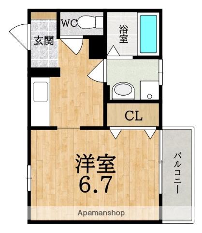 ルーチェ本町(1K/1階)の間取り写真