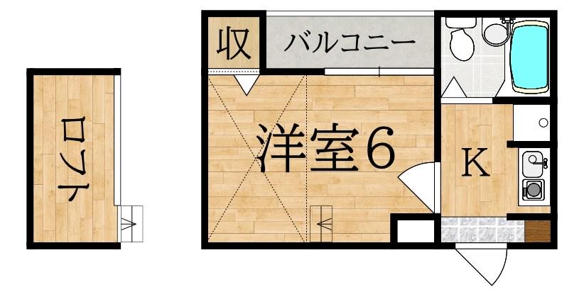 シティパレスJR郡山駅前P-2(1K/1階)の間取り写真