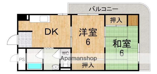 三郷駅前マンション(2DK/4階)の間取り写真