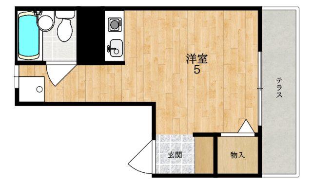 プレジール筒井(ワンルーム/1階)の間取り写真