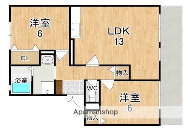 ベルパレス(2LDK/1階)の間取り写真