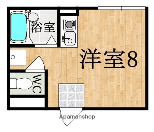 リバーサイドシングル(ワンルーム/1階)の間取り写真