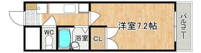 コート・デュ・ローズ(1K/3階)の間取り写真