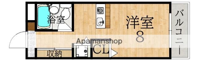 みつがらす(ワンルーム/1階)の間取り写真