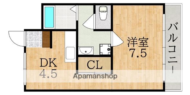 マンション ヒライ(1DK/3階)の間取り写真