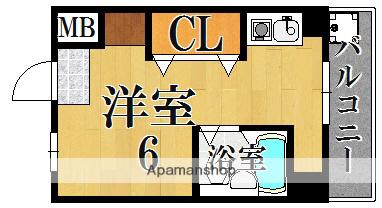 シティーパレス21学園前(ワンルーム/4階)の間取り写真