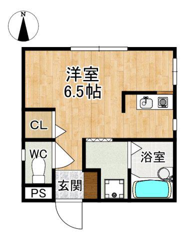 シャインロードミヤコ(ワンルーム/2階)の間取り写真