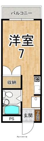 エバーグリーン天理(1K/4階)の間取り写真