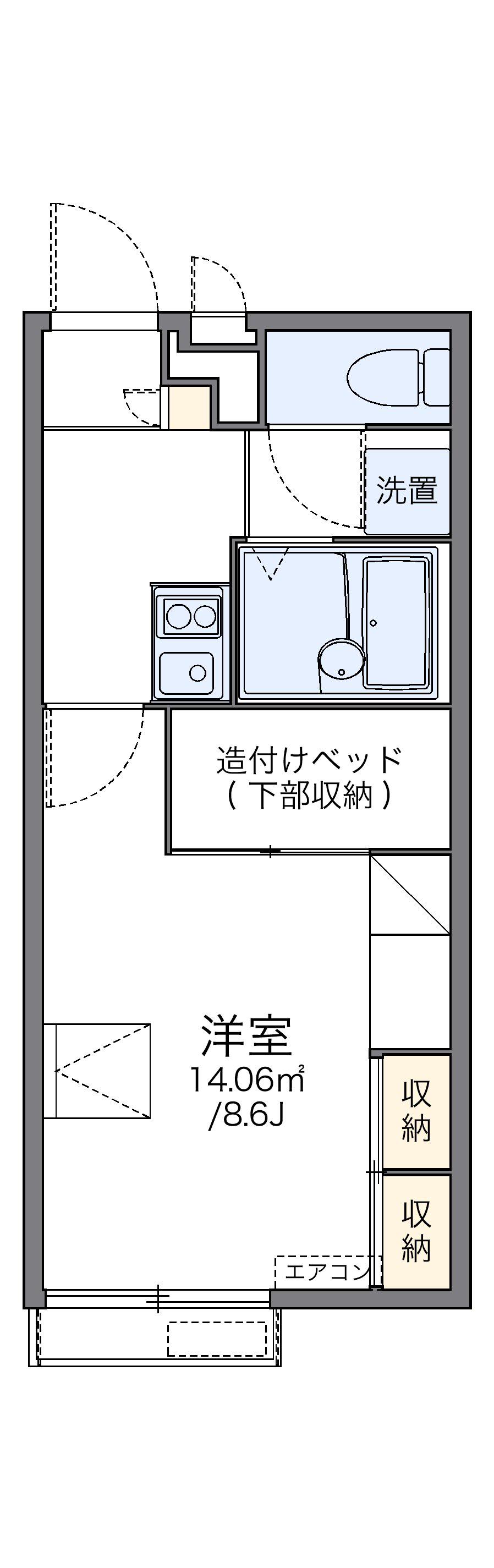 レオパレス和(1K/2階)の間取り写真