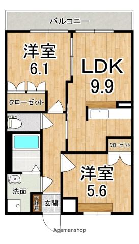 ファミール(2LDK/1階)の間取り写真