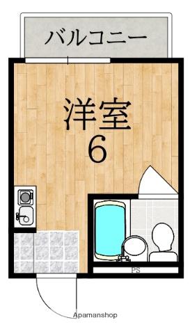 青葉ロイヤルハイツ(ワンルーム/2階)の間取り写真