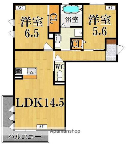 グランデ・フェリーチェ M棟(2LDK/2階)の間取り写真