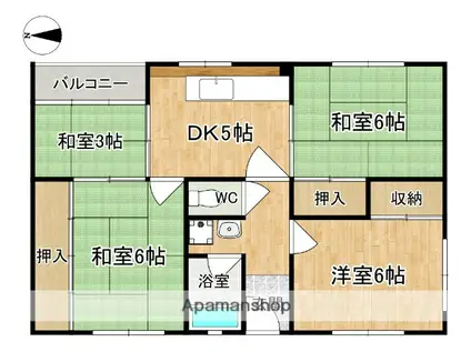 田村マンション(4DK/3階)の間取り写真