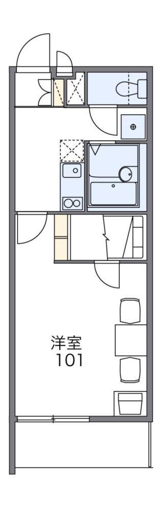 レオパレス ビューヒルズテン(1K/4階)の間取り写真