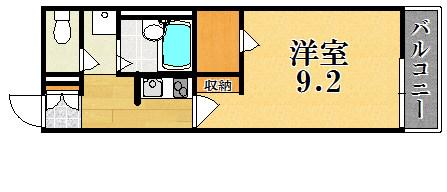 レオパレス ビューヒルズテン(1K/2階)の間取り写真