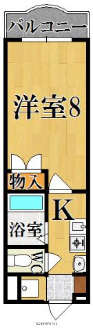 近鉄橿原線 大和西大寺駅 徒歩7分 3階建 築25年(1K/1階)の間取り写真