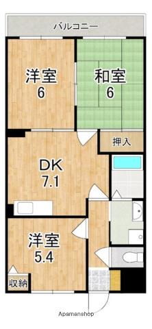 グランシャリオ桜井(3DK/2階)の間取り写真