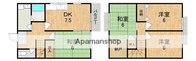 ウェル高の原(4DK)の間取り写真