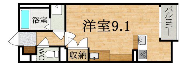 レオネクストノーム(ワンルーム/1階)の間取り写真