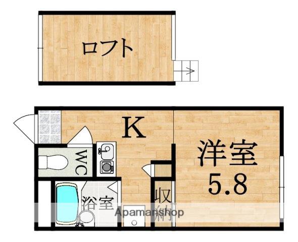 レオパレスたかがき(1K/1階)の間取り写真
