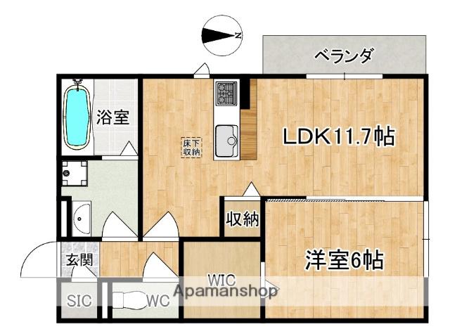 セントセシリア(1LDK/1階)の間取り写真
