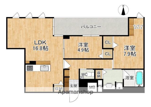 ラヴィーナ奈良(2LDK/7階)の間取り写真
