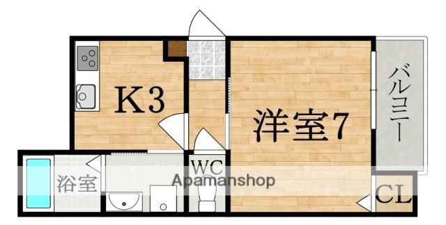 クレアール朝日町(1K/2階)の間取り写真