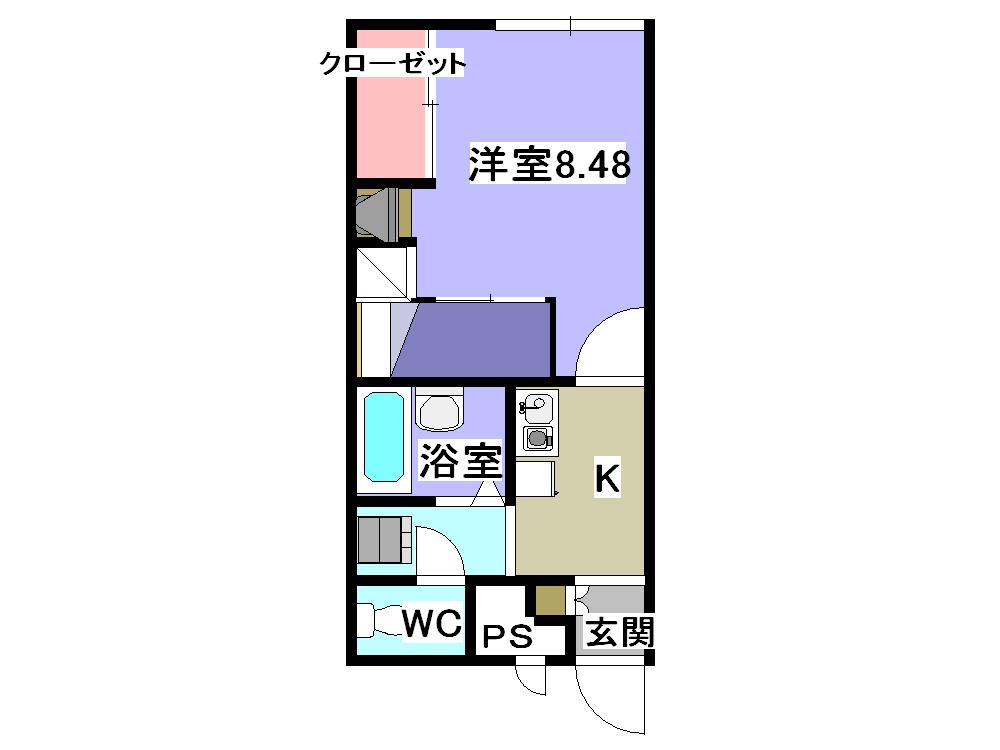 レオパレスSTELLA(1K/2階)の間取り写真