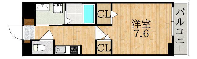 リエゾン学園前(1K/3階)の間取り写真