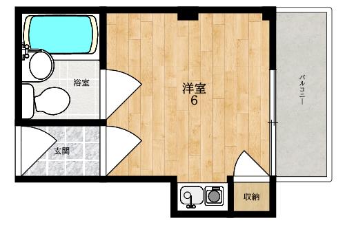 REVO郡山(ワンルーム/2階)の間取り写真