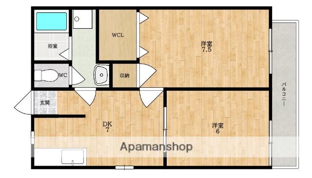 RA・CREW九条(2DK/2階)の間取り写真