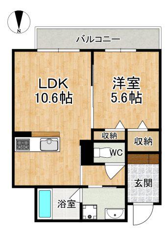 シャーメゾン京終(1LDK/1階)の間取り写真