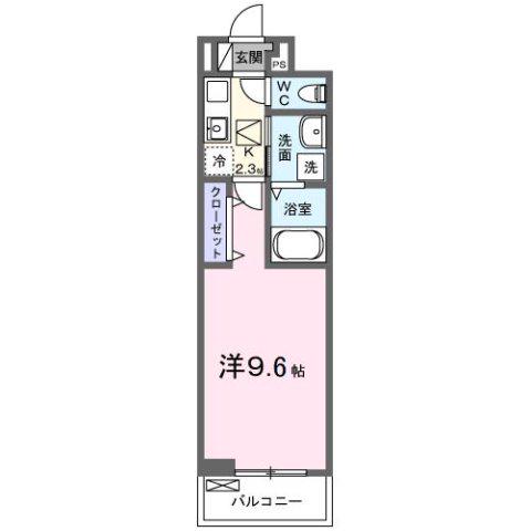 ヒカルサ京田辺大住(1K/1階)の間取り写真