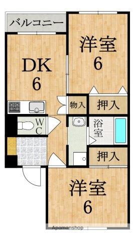 サンモールPART2(2DK/2階)の間取り写真