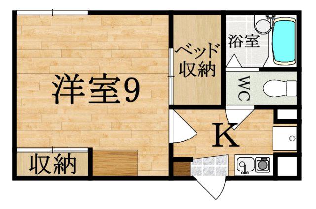 レオパレスまさご(1K/1階)の間取り写真