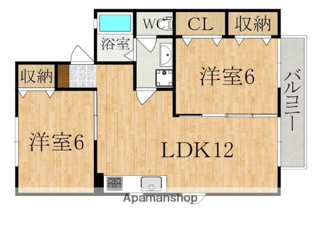 ジェンヌエルブB(2LDK/2階)の間取り写真