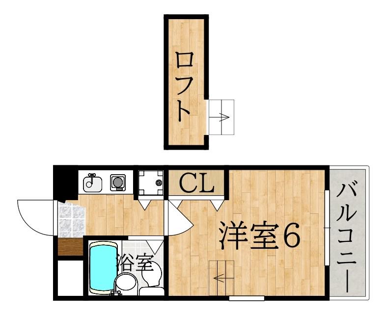 シティパレス学園前P7(1K/1階)の間取り写真