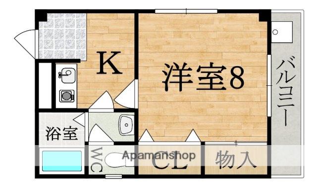 コーポもりおか(1K/2階)の間取り写真