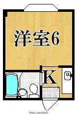 ハイタウンA棟(1K/2階)の間取り写真