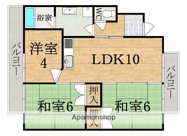 第2サンコウハイツ(3LDK/3階)の間取り写真