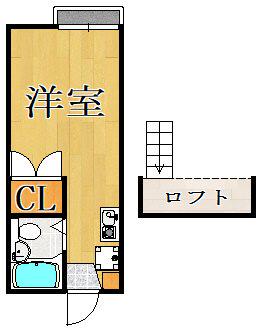 レオパレス 法華寺(1K/2階)の間取り写真