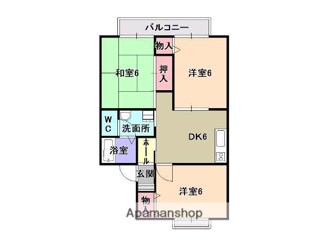 ルマン南生駒(3DK/2階)の間取り写真