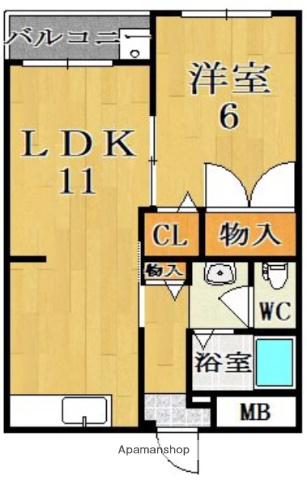 サンハイツ新大宮(1LDK/3階)の間取り写真