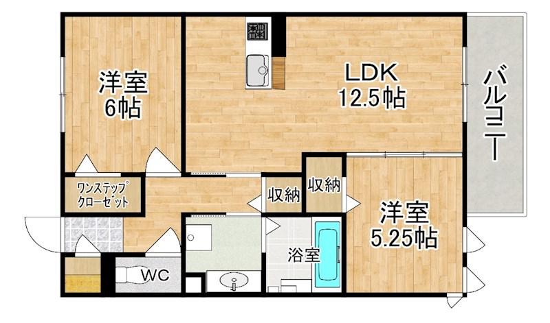 グレイス(2LDK/3階)の間取り写真