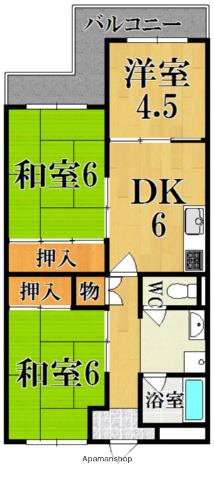 上田ハイツ(3DK/3階)の間取り写真