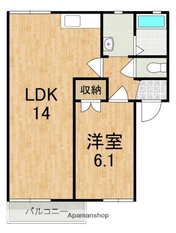 ユートピアスイート(1LDK/2階)の間取り写真